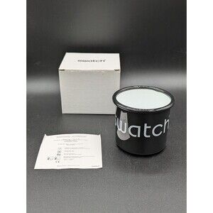 Swatch Black Enamel and Ceramic Mug Swag Gift New In Box